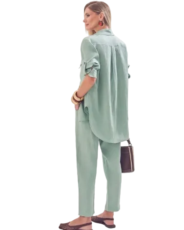 Camisa Feminina Linho Verde