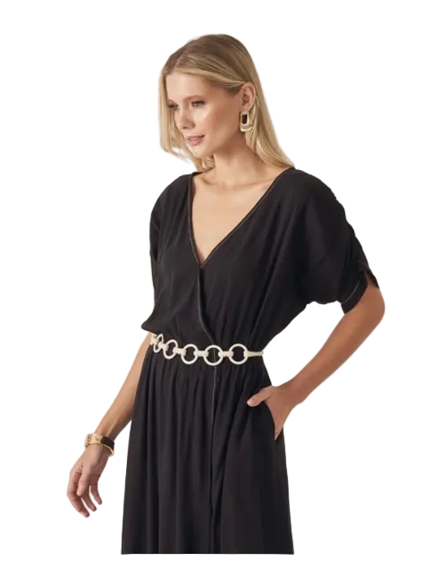 Vestido Feminino Midi Preto Santíssima