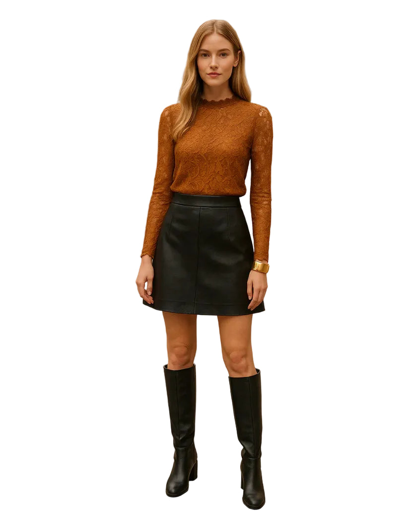 Blusa Feminina Renda Manga Longa