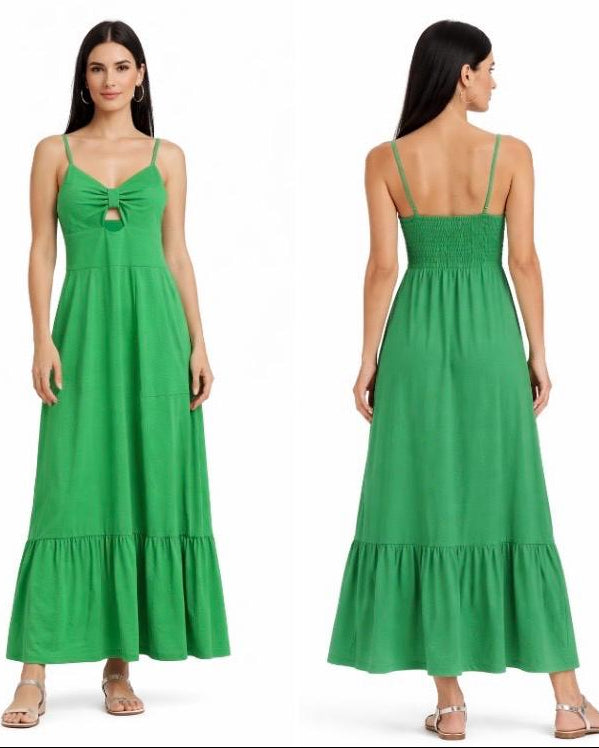 Vestido Feminino Longo Verde Alfaiataria