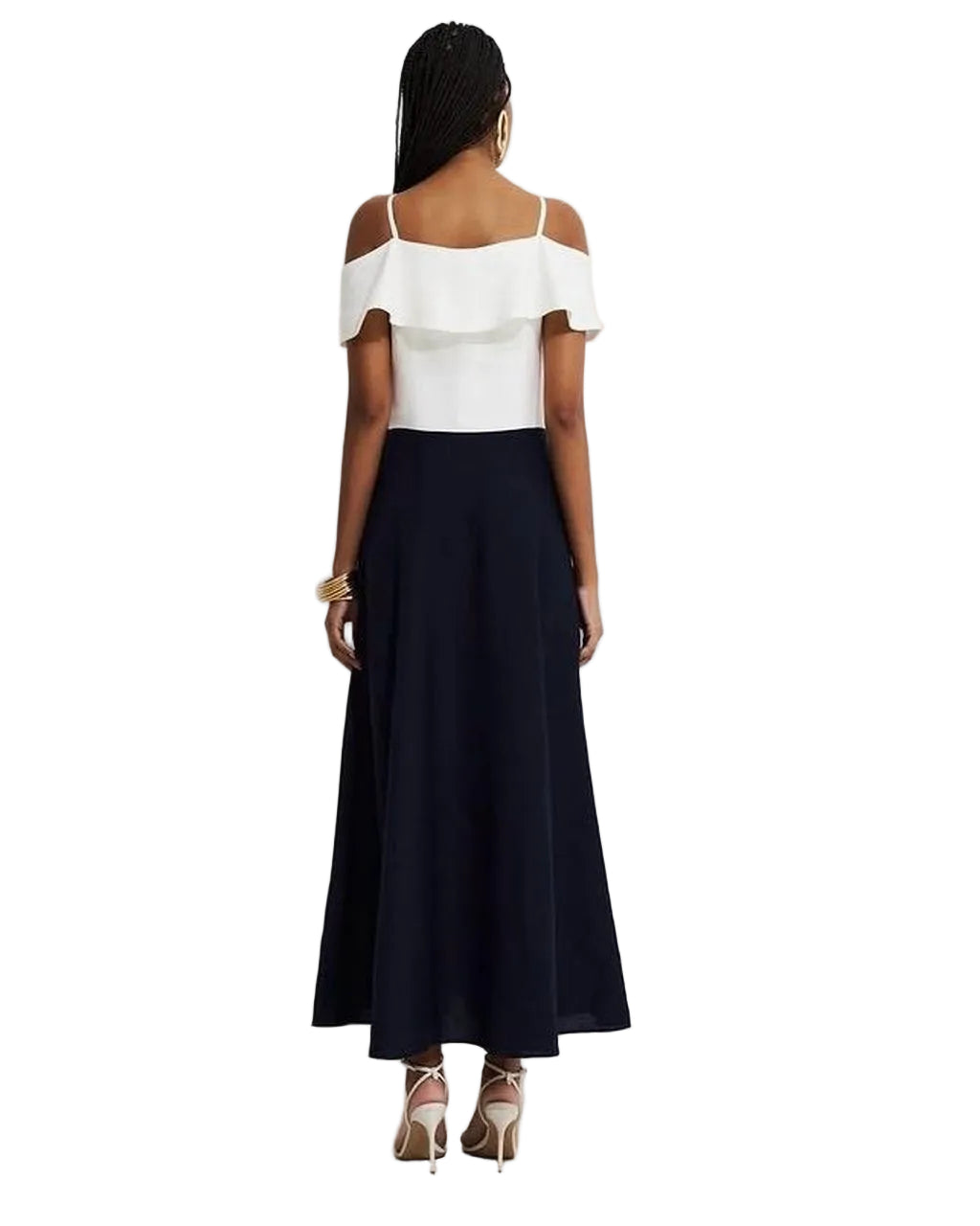 Vestido Feminino Linho Bicolor