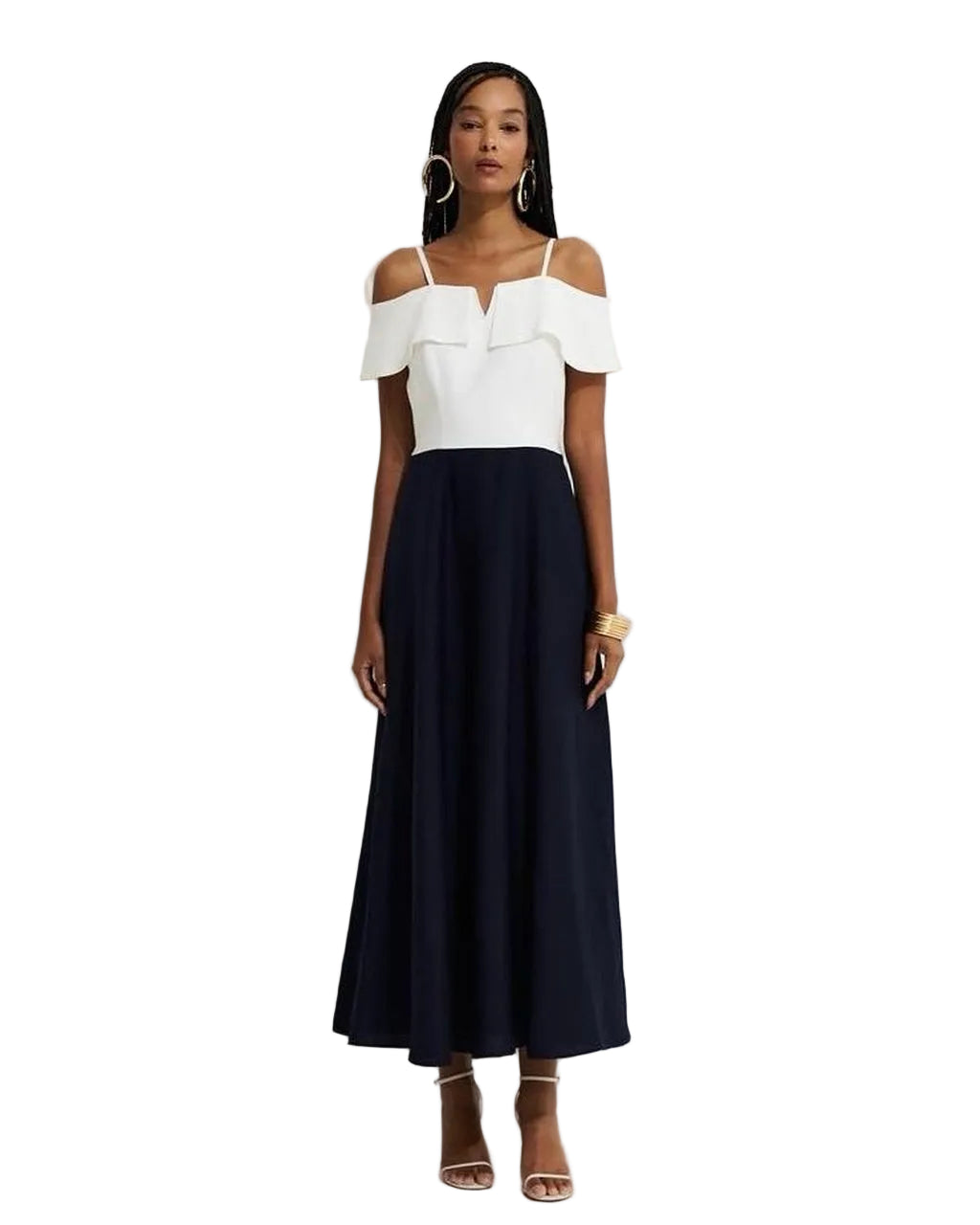 Vestido Feminino Linho Bicolor